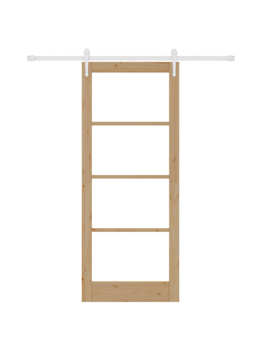Posuvné dveře s hardwarovou sadou 86x211 cm z masivního dřeva borovice