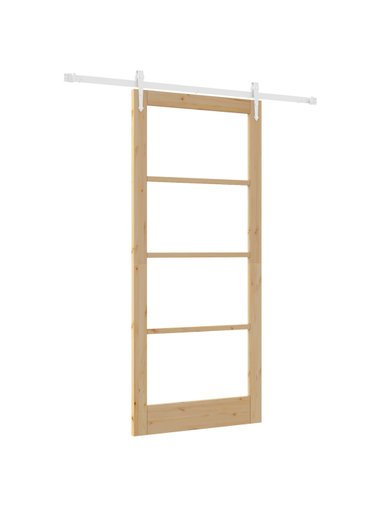 Posuvné dveře s kovaním 93x211 cm masivní borové dřevo