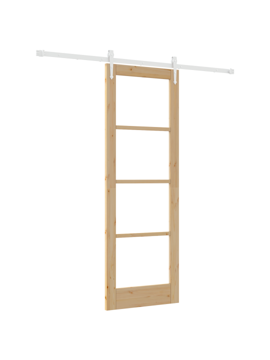 Posuvné dveře se sadou hardwaru 73.5x211 cm masivní dřevo borovice, vnitřní dveře s sklem 'orkdal'73.5x211x4 cm masivní dřevo borovice