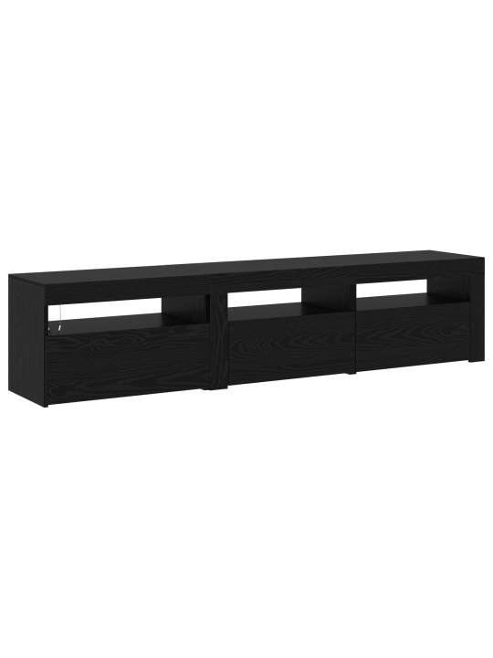 Tv skříně 2 ks se světly led, černý dub, inženýrské dřevo, tv stolek z černého dubu se světly led, 60x35x40 cm, vyrobeno z inženýrského dřeva