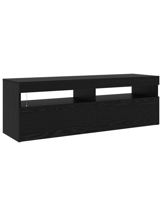 Tv skříně 2 ks s led světly černý dub inženýrské dřevo