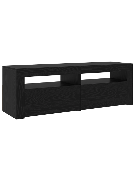 Sada 3 kusů tv skříně s led světly černý dub inženýrské dřevo, tv skříně s led světly 2 ks černý dub 75x35x40 cm inženýrské dřevo