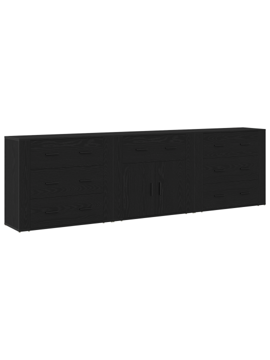 Sideboardy 3 ks černý dub kompozitní dřevo