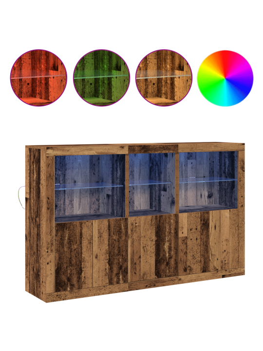Kredenc s led osvětlením staré dřevo 162x37x100 cm dřevěné dřevo