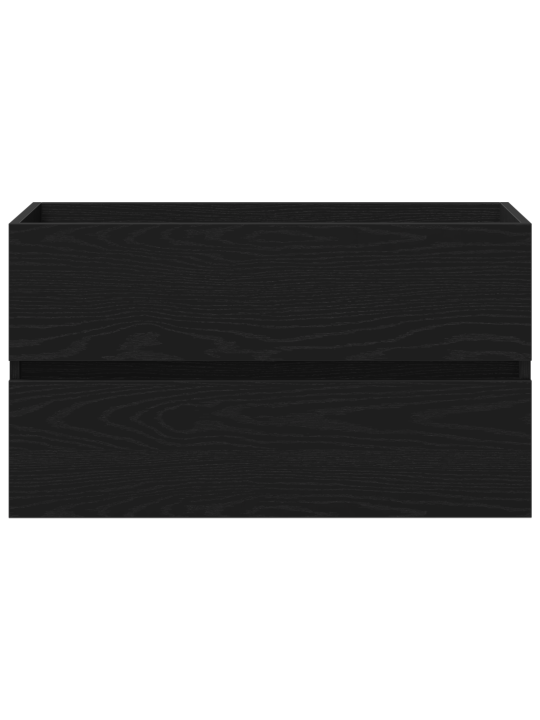 Skříňka pod umyvadlo s vestavěným umyvadlem černý dub kompozitní dřevo, skříňka pod umyvadlo černý dub 80x38.5x45 cm kompozitní dřevo