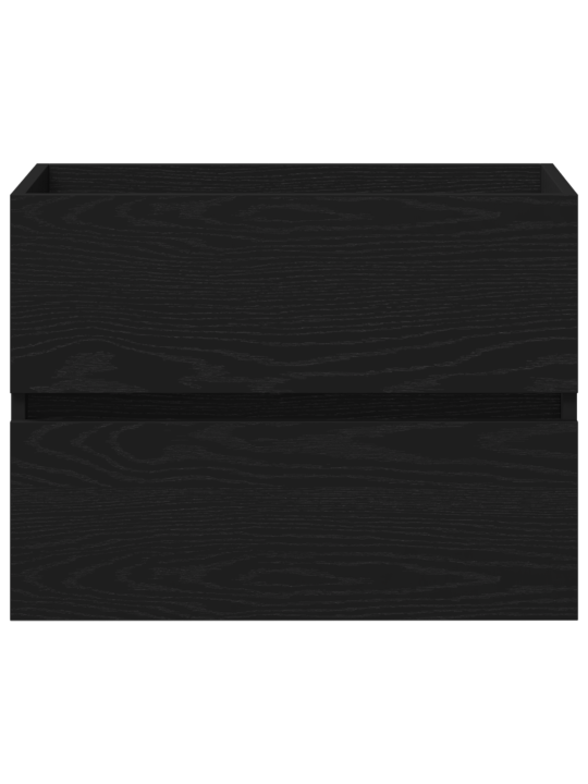 Skříňka pod umyvadlo s vestavěným umyvadlem černý dub kompozitní dřevo, skříňka pod umyvadlo černý dub 60x38,5x45 cm kompozitní dřevo