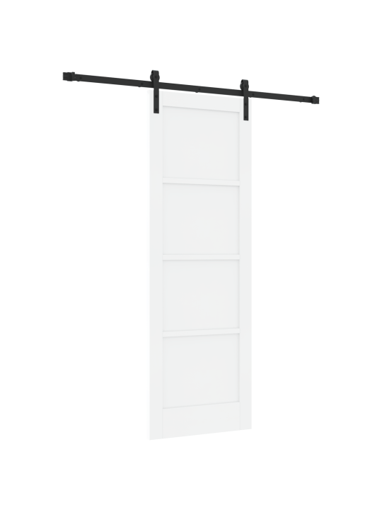 Posuvné dveře se sadou hardwaru, bílá 73,5x211 cm z masivní borovice, interiérové dveře 'orkdal'bílé 73,5x211x4 cm z masivní borovice