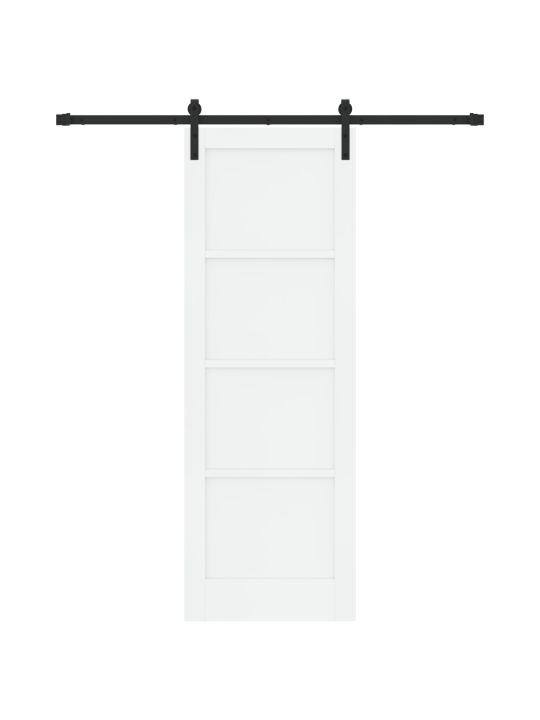 Posuvné dveře se sadou hardwaru, bílá 73,5x211 cm z masivní borovice, interiérové dveře 'orkdal'bílé 73,5x211x4 cm z masivní borovice