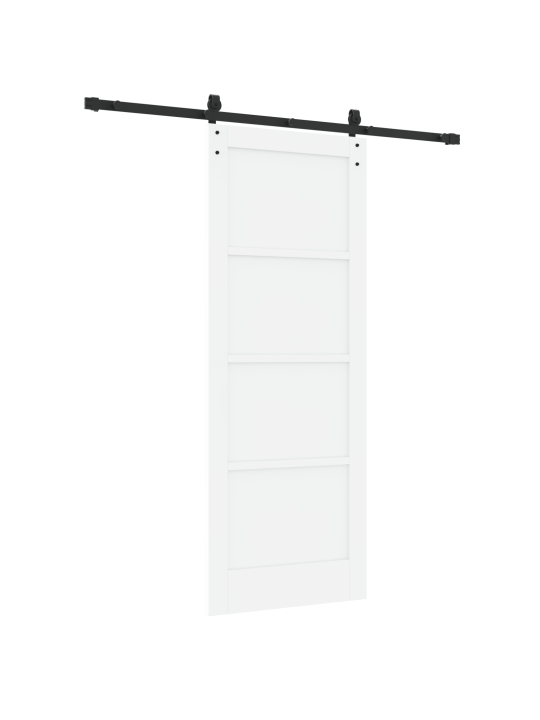 Posuvné dveře s upevňovací sadou bílá 78x202 cm pevné borové dřevo