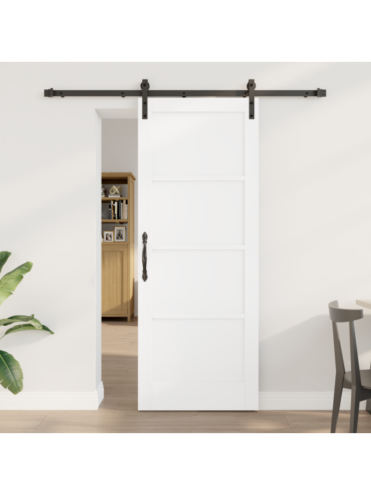 Posuvné dveře s upevňovací sadou bílá 78x202 cm pevné borové dřevo