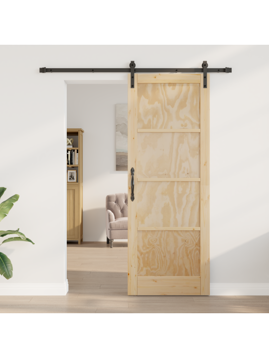 Posuvné dveře s hardwarem 78x211 cm masivní borovicové dřevo