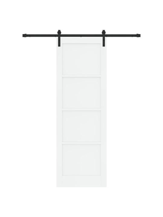 Posuvné dveře s montážním setem bílé 78x232 cm z masivního borového dřeva