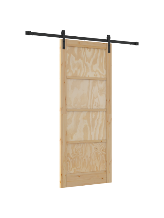 Posuvné dveře s hardwarem 83x202 cm z masivního borovicového dřeva, vnitřní dveře 'orkdal'83x202x4 cm z masivního borovicového dřeva