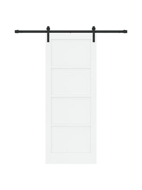 Posuvné dveře se sadou komponentů bílá 83x211 cm masivní dřevo borovice