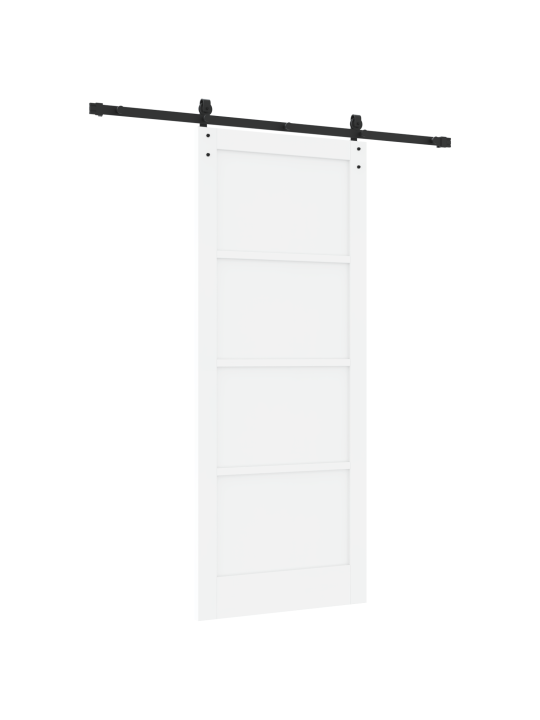 Posuvné dveře s kovaním bílá 86x211 cm masivní dřevo borovice