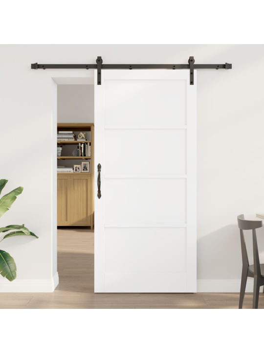 Skládací dveře s hardwarem bílá 93x202 cm masivní borové dřevo, vnitřní dveře “orkdal” bílá 93x202x4 cm masivní borové dřevo