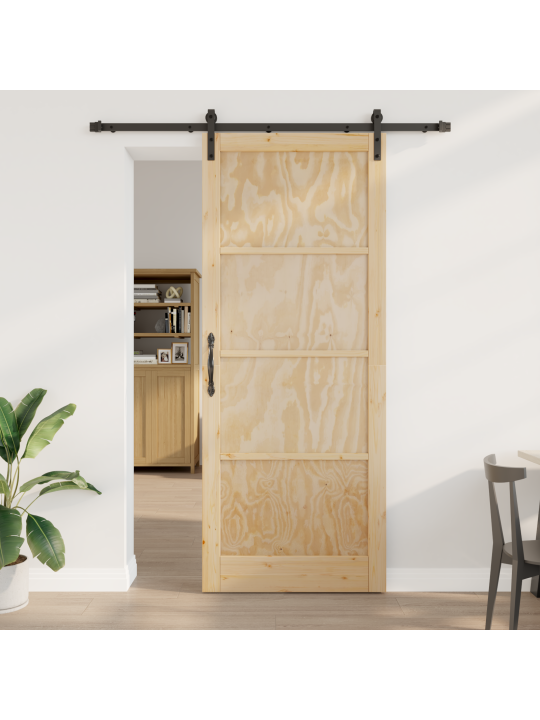 Posuvné dveře se sadou kování 93x232 cm masivní borovice