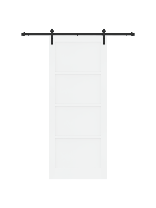 Posuvné dveře s příslušenstvím bílá 93x232 cm masivní borovicové dřevo, vnitřní dveře 'orkdal'bílá 93x232x4 cm masivní borovicové dřevo