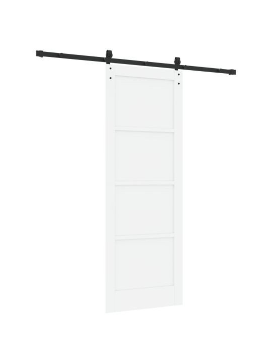 Posuvné dveře s hardwarovým setem bílá 78x211 cm silné borovicové dřevo, interiérové dveře "orkdal" bílá 78x211x4 cm silné boravicové dřevo