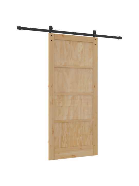 Posuvné dveře s kovaním 93x202 cm z masivního borového dřeva, interiérové dveře