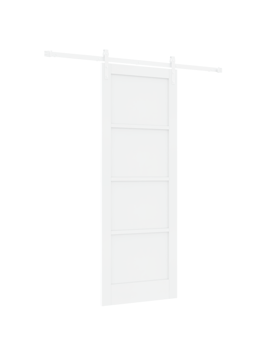 Posuvné dveře s instalačním setem bílé 78x211 cm masivní dřevo borovice, interiérové dveře 'orkdal'bílé 78x211x4 cm masivní dřevo borovice