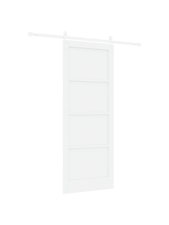 Bílé posuvné dveře s kovaním 83x211 cm z masivního borovicového dřeva, interiérové dveře 'orkdal'bílé 83x211x4 cm z masivního borovicového dřeva
