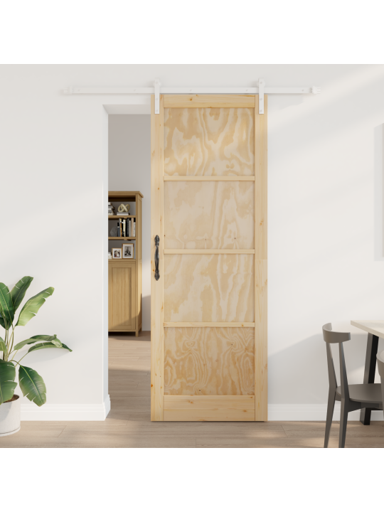 Posuvné dveře s hardwarovou sadou 83x232 cm masivní dřevěné borové