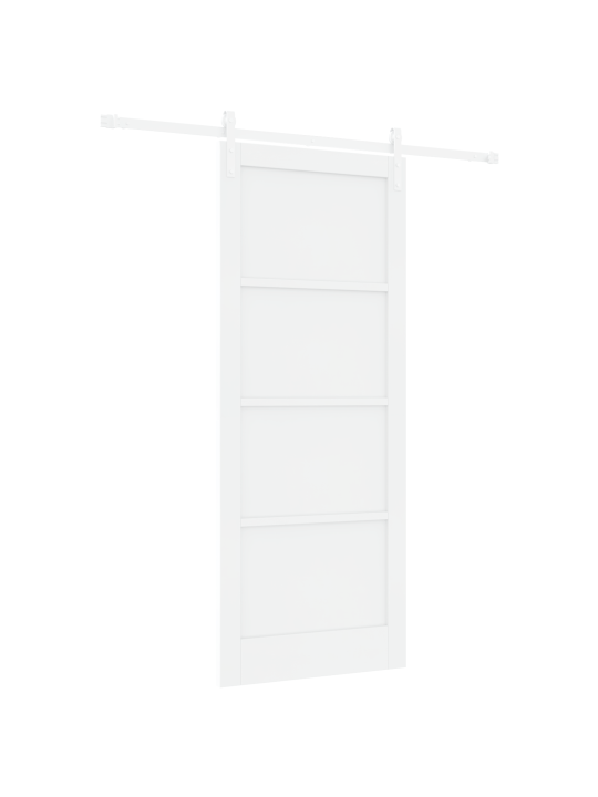 Posuvné dveře s hardwarovou sadou bílá 86x211 cm masivní dřevo borovice, interiérové dveře 'orkdal'bílá 86x211x4 cm masivní dřevo borovice