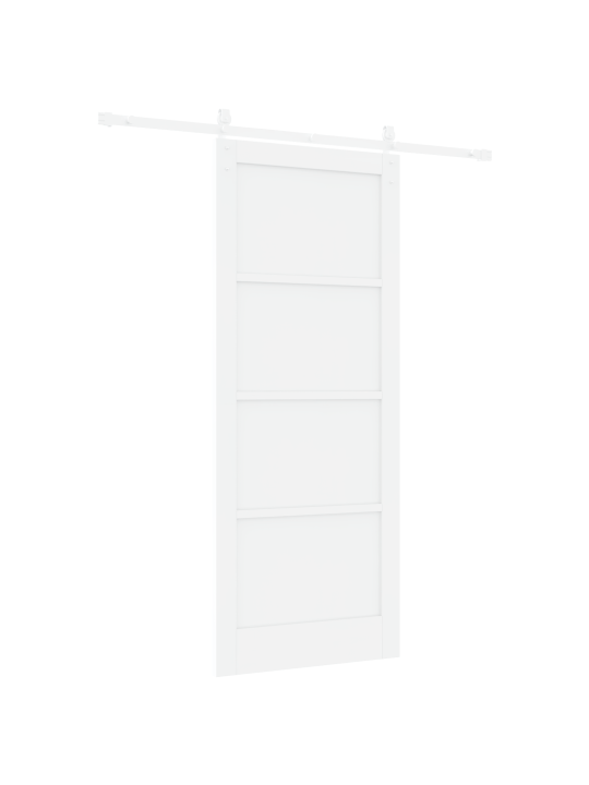 Posuvné dveře s hardwarovou sadou bílá 86x211 cm masivní dřevo borovice, interiérové dveře 'orkdal'bílá 86x211x4 cm masivní dřevo borovice