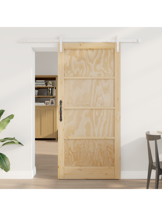 Skládací dveře s hardwarem 93x202 cm z masivního borového dřeva, vnitřní dveře