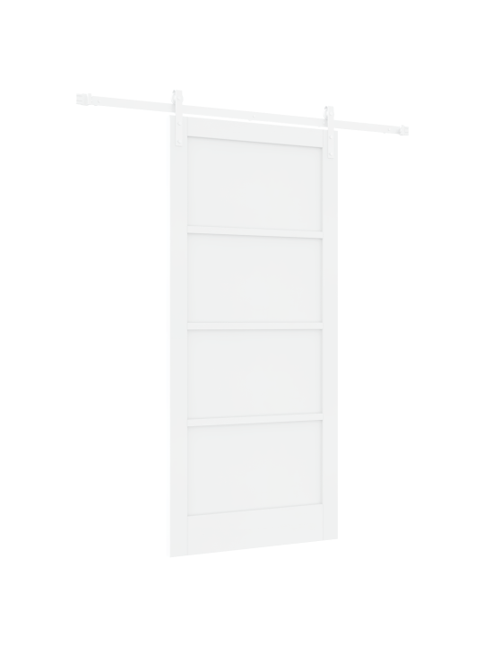 Posuvné dveře s kováním bílá 93x202 cm masivní dřevo borovice, interiérové dveře “orkdal” bílá 93x202x4 cm masivní dřevo borovice