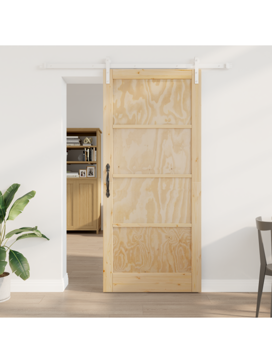 Vidaxl posuvné dveře s montážní sadou 93x211 cm z masivního dřeva z borovice, vidaxl interiérové dveře 'orkdal'93x211x4 cm z masivního dřeva z borovice