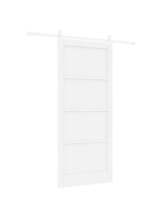 Posuvné dveře s hardwarem bílá 93x211 cm masivní dřevo borovice, vnitřní dveře 'orkdal'bílé 93x211x4 cm masivní dřevo borovice