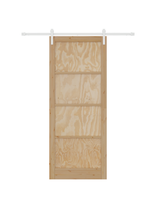 Posuvný dveře s hardwarovou sadou 93x232 cm masivní borový dřevo