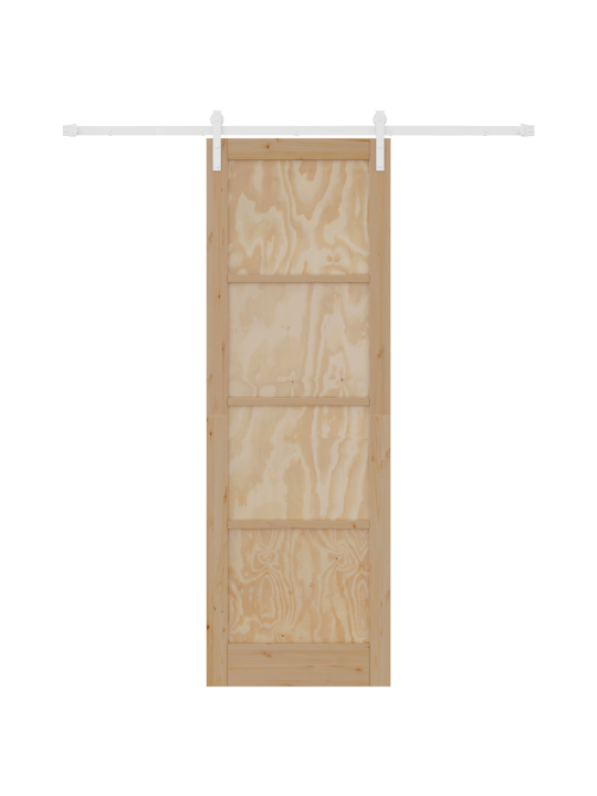 Posuvné dveře s kovaním 78x232 cm masivní dřevo z borovice, interiérové dveře 'orkdal'78x232x4 cm masivní dřevo z borovice