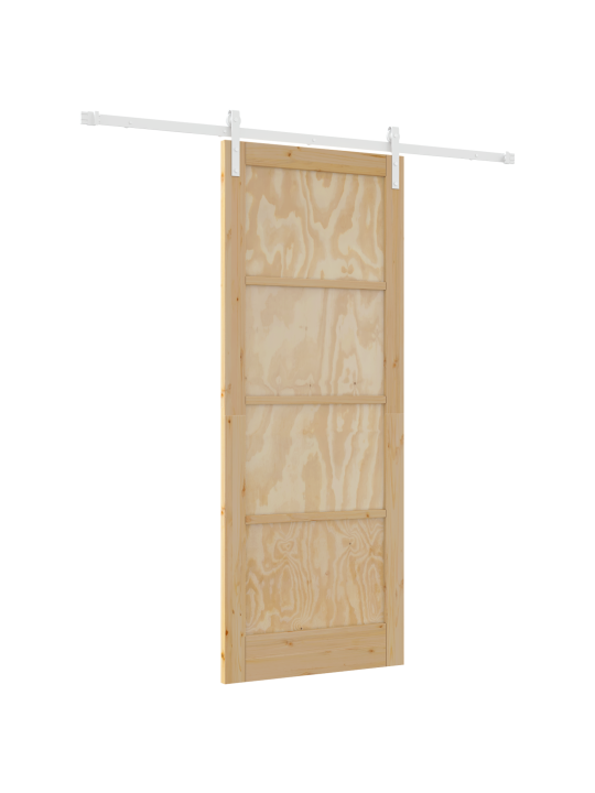 Posuvné dveře se sadou hardwaru 83x211 cm z masivního dřeva borovice, interiérové dveře 'orkdal'83x211x4 cm z masivního dřeva borovice