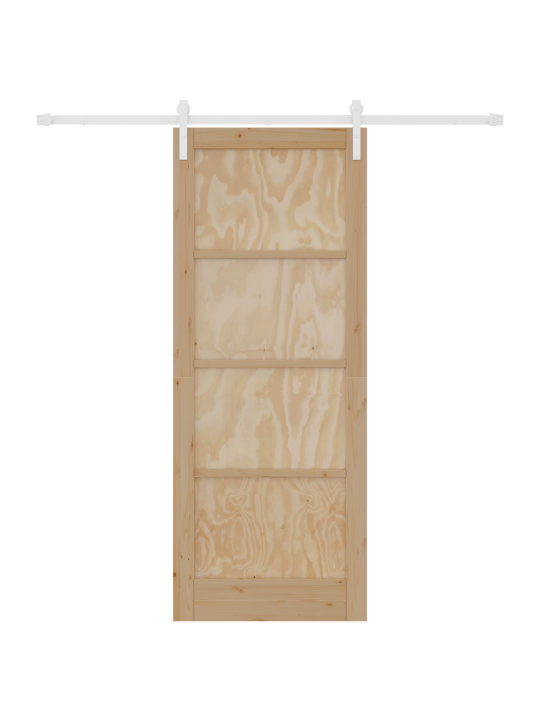 Posuvné dveře se sadou hardwaru 83x211 cm z masivního dřeva borovice, interiérové dveře 'orkdal'83x211x4 cm z masivního dřeva borovice