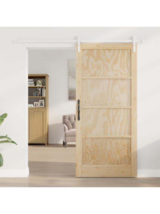 Posuvné dveře s hardwarem 93x202 cm masivní dřevo borovice, vnitřní dveře