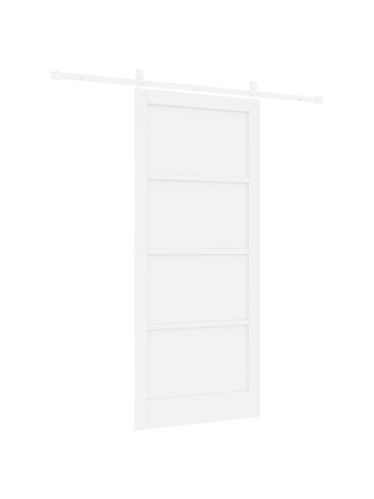 Posuvné dveře s kováním bílá 93x211 cm masivní borovice, vnitřní dveře 'orkdal'bílá 93x211x4 cm masivní borovice