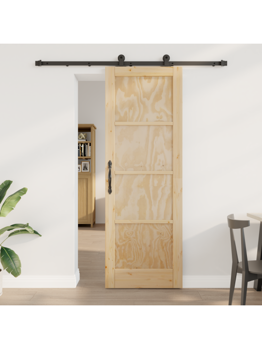 Posuvné dveře se sadou hardware 73.5 x 211 cm solidní dřevo borové, vnitřní dveře 'orkdal'73.5 x 211 x 4 cm solidní dřevo borové