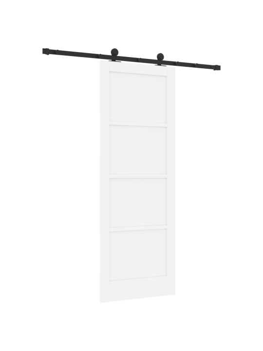 Posuvné dveře s příslušenstvím set bílá 78x211 cm pevné dřevo borové, interiérové dveře 'orkdal'bílá 78x211x4 cm pevné dřevo borové