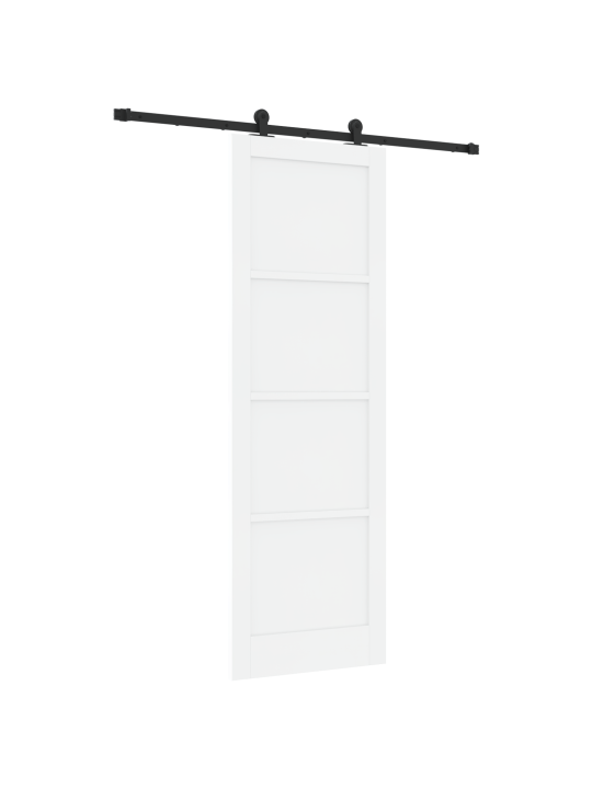 Posuvný dveře s montážní sadou bílé 78x232 cm z masivního borového dřeva
