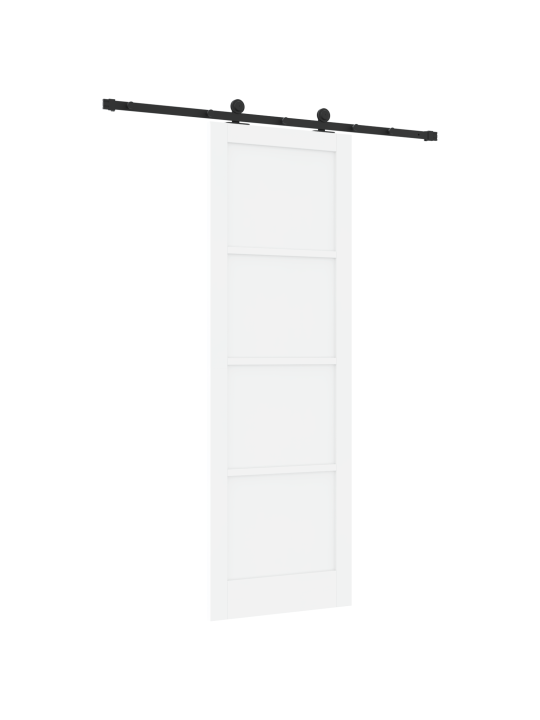Posuvný dveře s montážní sadou bílé 78x232 cm z masivního borového dřeva