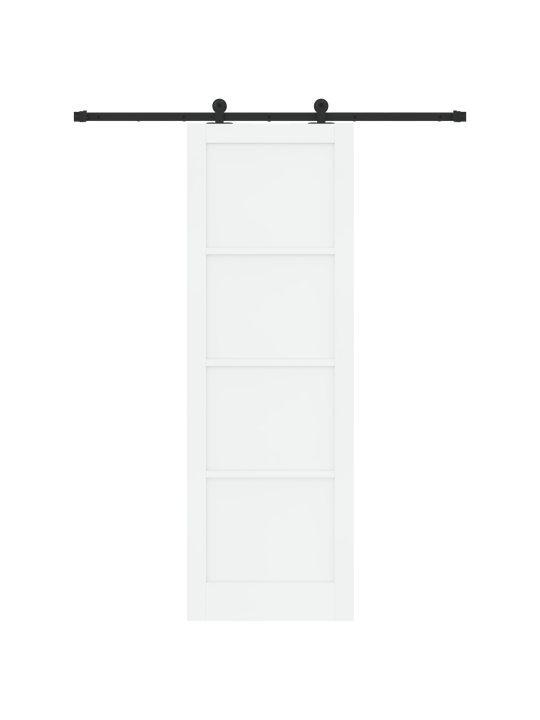 Posuvný dveře s montážní sadou bílé 78x232 cm z masivního borového dřeva
