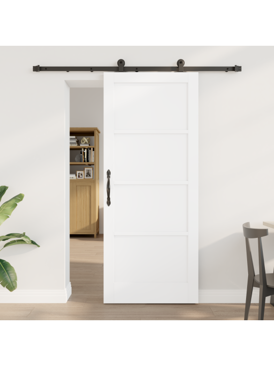 Posuvné dveře s hardwarem bílá 83x202 cm masivní dřevo borovice