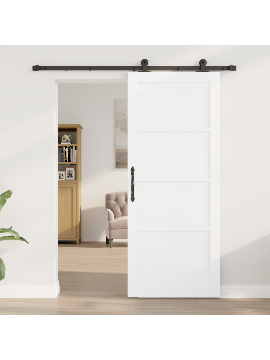 Posuvné dveře s hardwarem bílá 83x202 cm masivní dřevo borovice