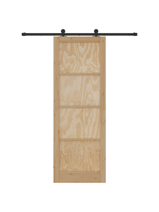 Posuvné dveře se sadou hardware 83x232 cm z masivního borového dřeva, interiérové dveře 'orkdal'83x232x4 cm z masivního borového dřeva