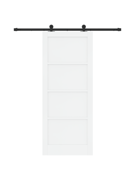 Posuvné dveře s hardwarem sada bílé 86x211 cm masivní dřevo z borovice, interiérové dveře 'orkdal'bílé 86x211x4 cm masivní dřevo z borovice
