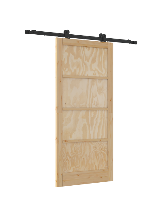 Dveře s hardwarem 93x202 cm z masivního borového dřeva, interiérové dveře