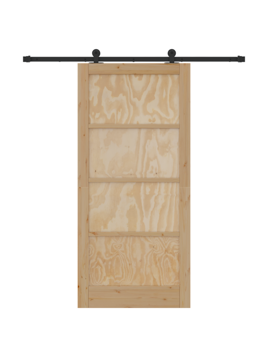 Dveře s hardwarem 93x202 cm z masivního borového dřeva, interiérové dveře